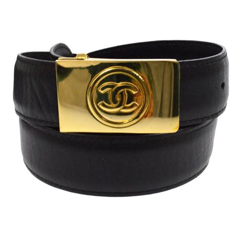 chanel black belt gold buckle